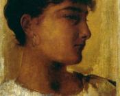 埃德温 朗斯登 朗 : Study of a young girls head another view